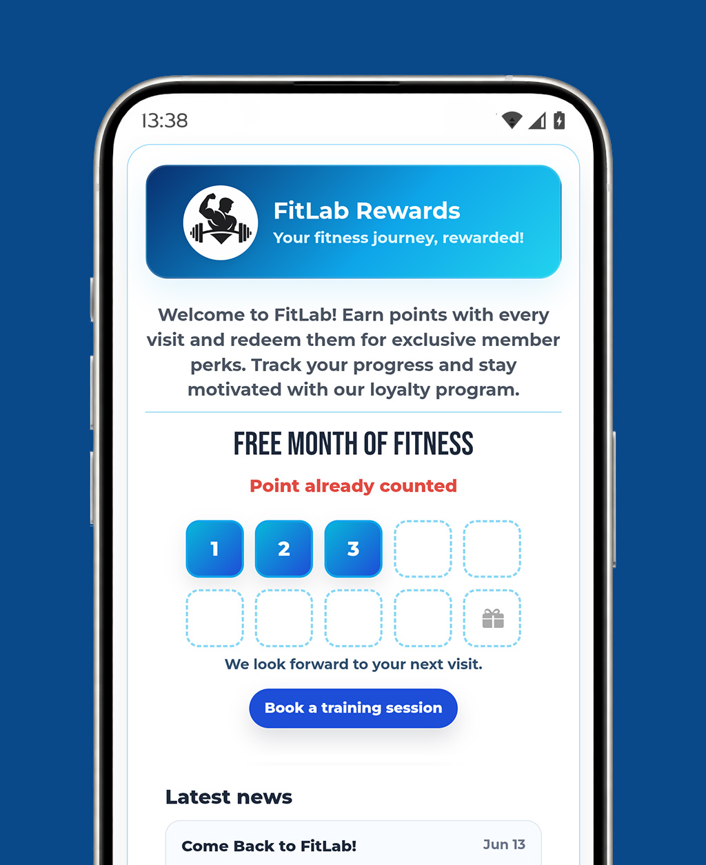 QR Loyalty Card loyalty card for fitness businesses